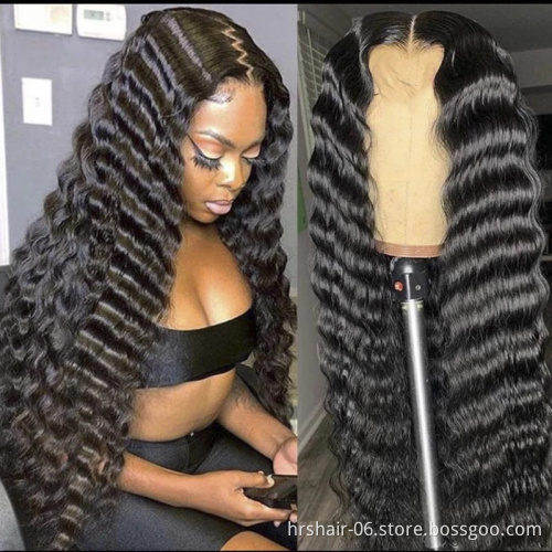high quality 100% human hair 10A grade deep wave human hair weave bundles and closure cuticle aligned virgin hair extention